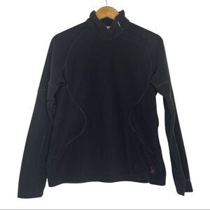 Spyder Women’s Pull Over Top Black Mock Neck Fleece Size 12